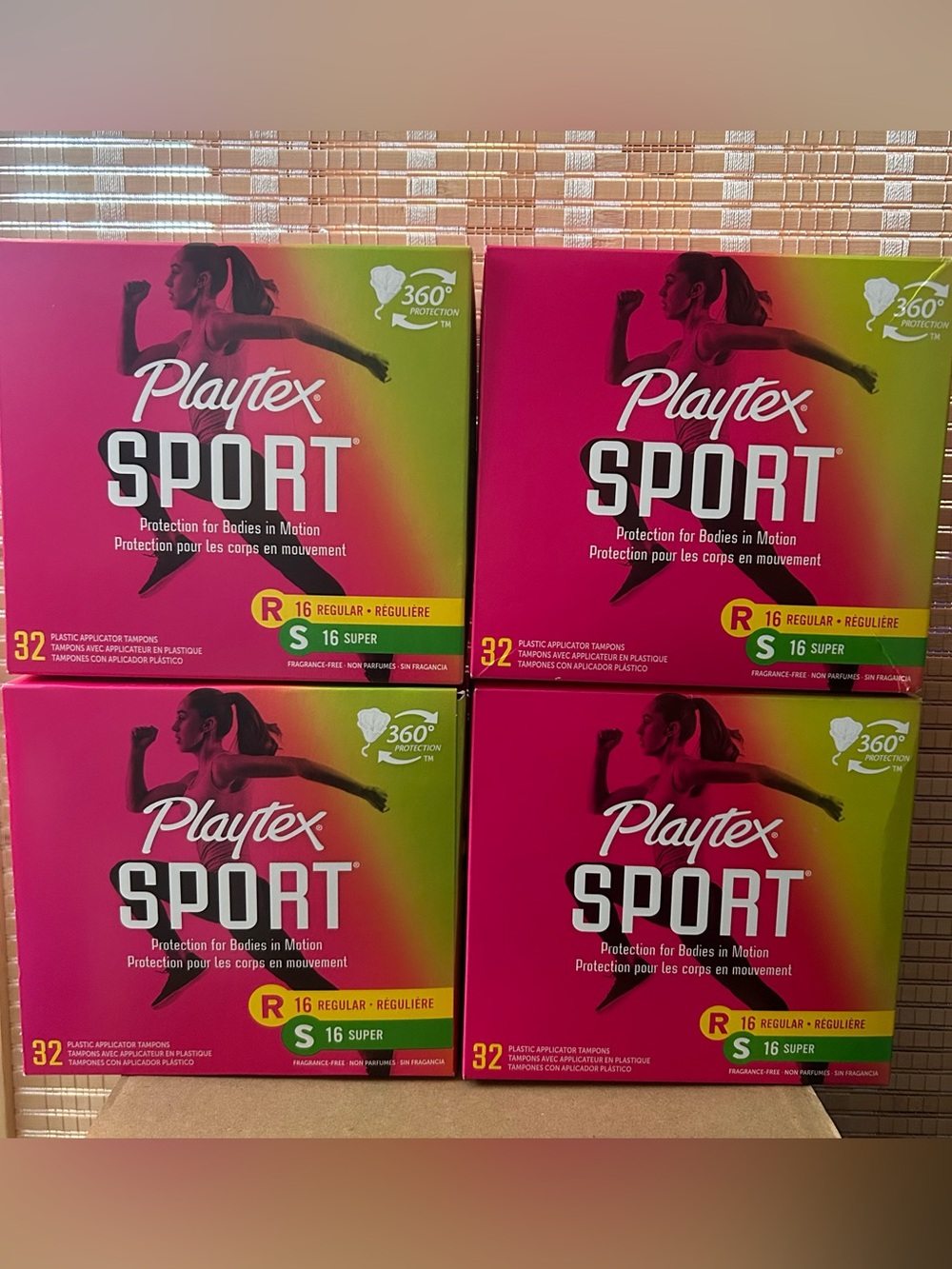 (4) Playtex Sport Tampons Fragrance Free  Bundle